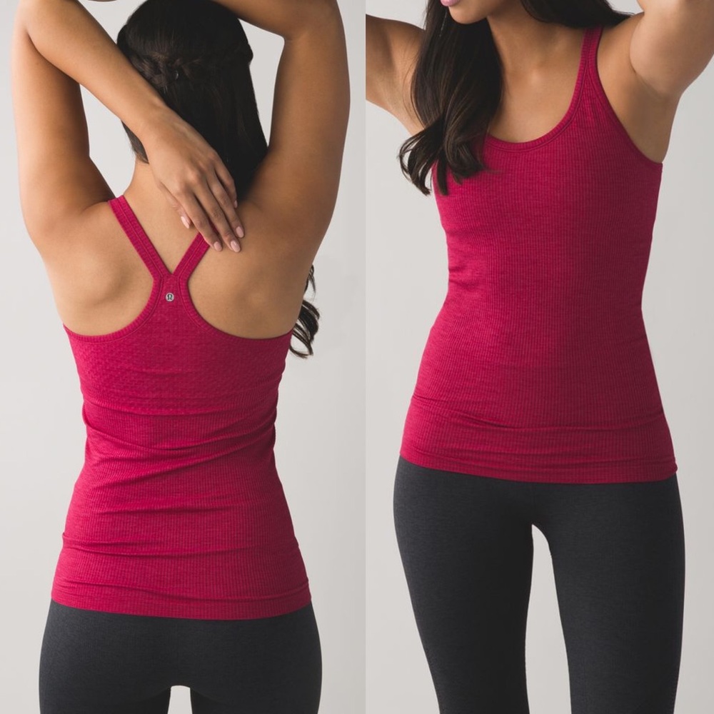 Lululemon Ebb To Street Tank in rare
Heathered Bumble Berry